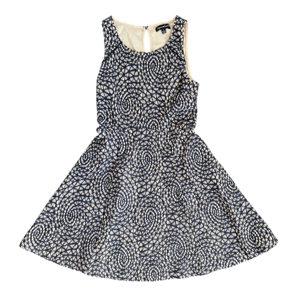 Sequin Hearts Navy Blue Lace Dress